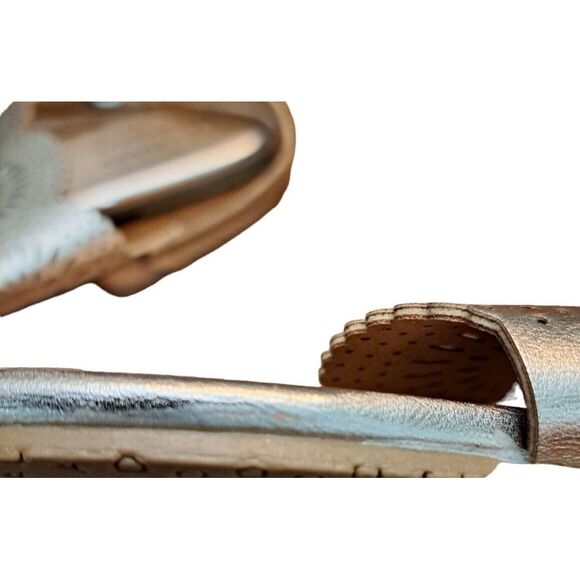 LC Lauren Conrad‎ Aquamarine Rose Gold Women's T-Strap Sandals Open Toe Comfy - Picture 5 of 7